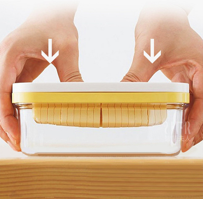 버터 치즈 소분 커팅기 스팸 햄슬라이서 스텐 버터 커터기 케이스, 투명색, 1개
