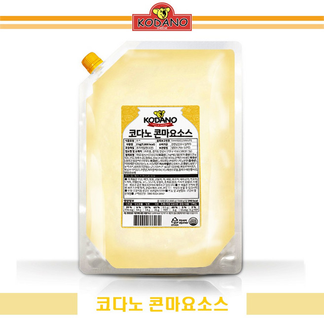 코다노 콘마요소스 2kg 스위트콘치즈(평일 오후 3시 이전 주문 발송), 1개