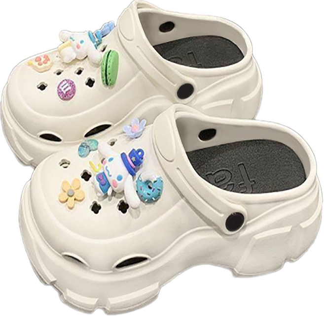 재리니 4cm 통굽 슬리퍼 블랙 고양이 키높이 푹신 아쿠아슈즈 RS-S090