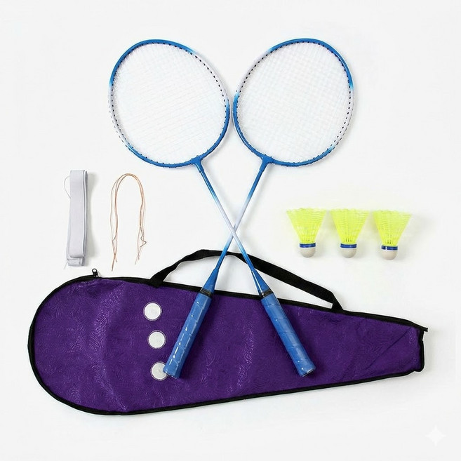 1인용 혼자하는 배드민턴 연습기 라켓 2개 led 셔틀콕 세트 실내외 스포츠 1인용배드민턴