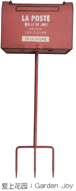 빈티지 장식 우편함 모양 정원 말뚝, 01 red