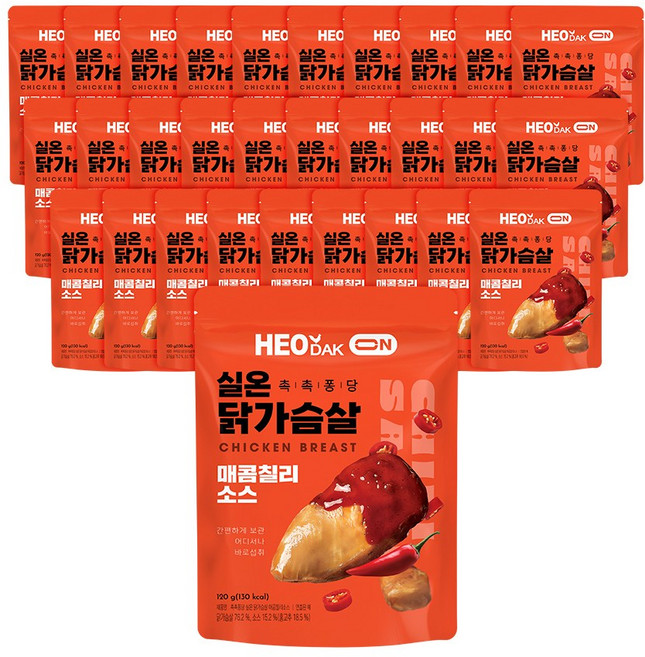 허닭ON 촉촉퐁당 실온 닭가슴살 매콤칠리소스, 05.촉촉 실온 닭가슴살 매콤칠리소스 30팩, 120g, 30개