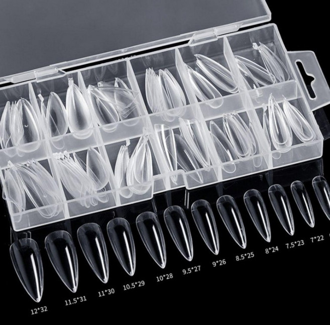 말캉팁 120pcs 폴리 젤 네일 연장 팁 인조 손톱, 아몬드, 120개