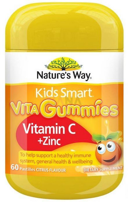뉴질랜드 네이처스웨이 NATURES WAY Kids Smart Vita Gummies Vitamin C + Zinc 키즈 스마트 비타 구미 비타민C + 아연, 60정, 2개