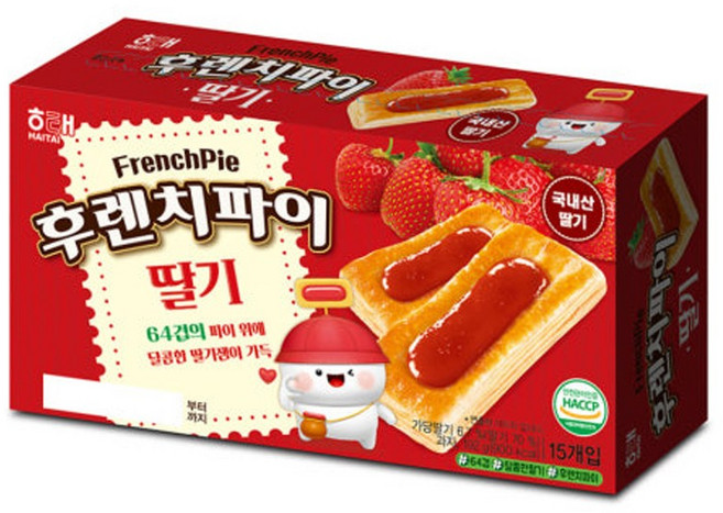 해태제과 후렌치파이 딸기, 192g, 12개