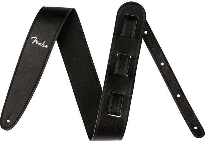 Fender 펜더 가죽 기타 스트랩 2.5인치 USA Vegan Leather, 블랙, 1개, 블랙