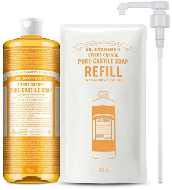 닥터 브로너스 퓨어 캐스틸 솝 740ml+300ml 시트러스