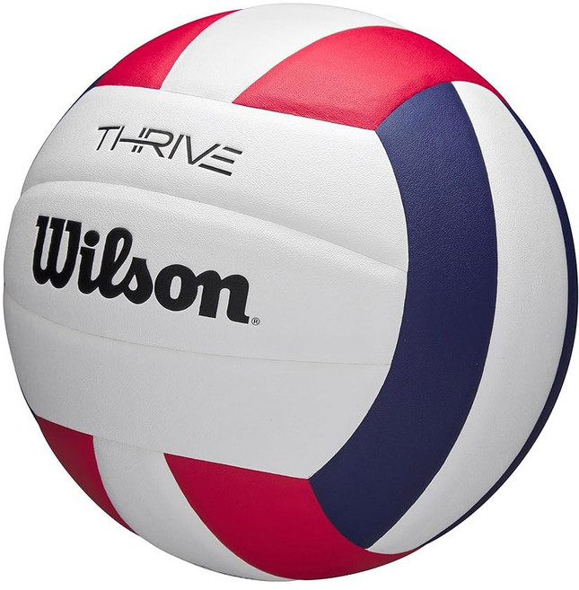 WILSON Thrive 실내 게임 배구공 - 블랙/화이트 119027, Red/White/Navy, 1개