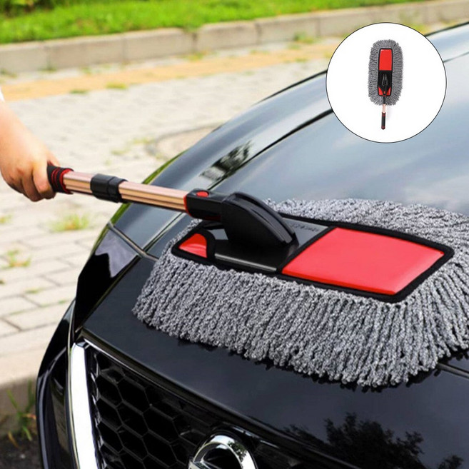 길이조절 셔닐 왁스첨가 차량 먼지털이개 보관백포함, 1개