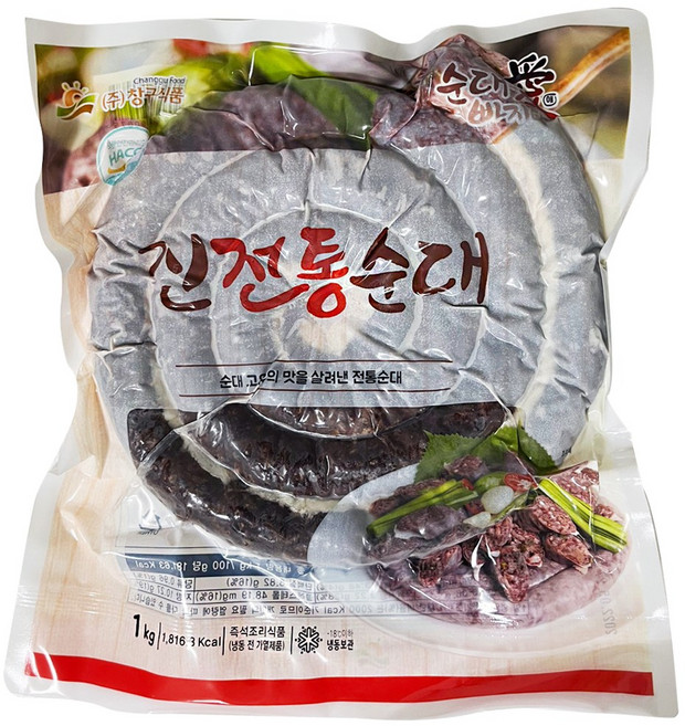 창구식품 진전통순대(1kg) 냉동식품, 1kg, 1개