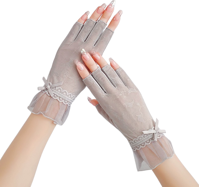 단비루리 미끄럼방지 다용도 손가락 오픈 여름 장갑, 그레이, 1개