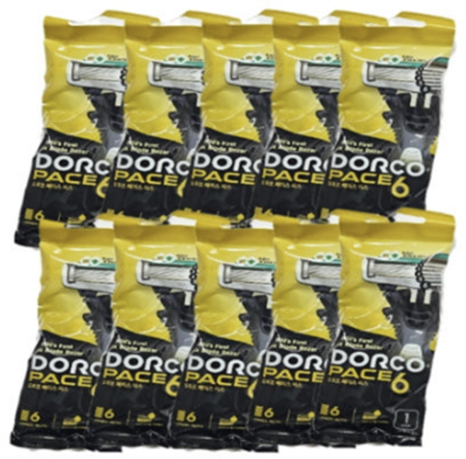 도루코 면도기 페이스6 일회용 6중날 휴대용 면도기, 1개입, 10세트