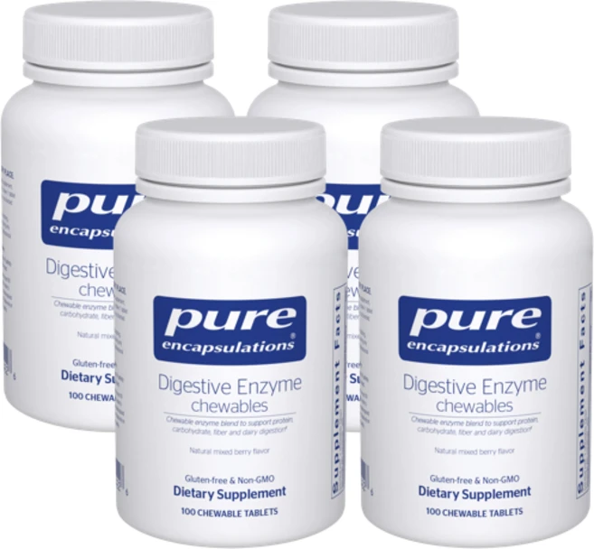 퓨어인캡슐레이션 다이제스티브 소화효소 츄어블, 4개, 100정 - 쿠팡