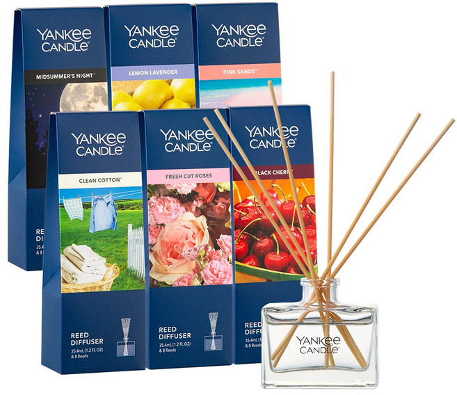 [에스제이티엠] 양키캔들 리드 디퓨저 세트 스틱 8개포함, 미드썸머나잇, 1세트