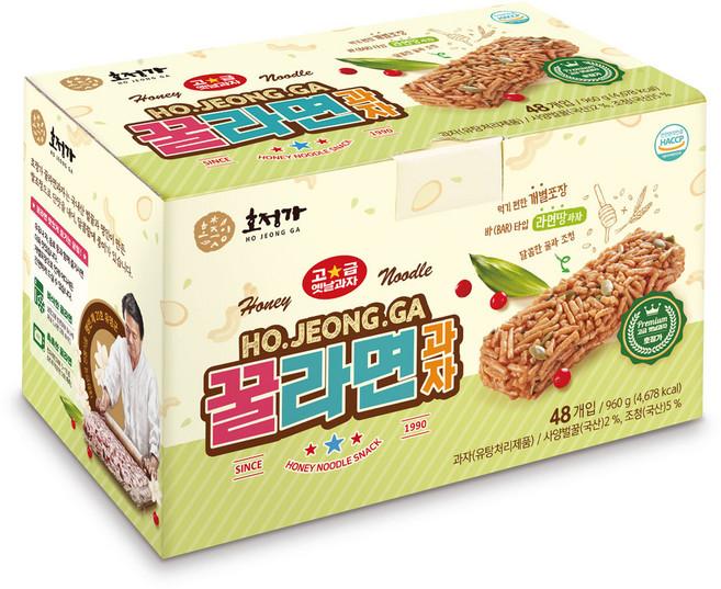 호정가 꿀라면과자 (48개입) / 달콤하고 바삭한 대용량 라면땅과자, 20g, 1개