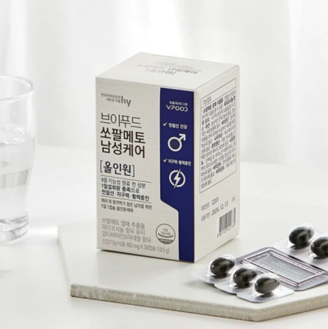 에치와이 브이푸드 쏘팔메토 남성케어 올인원, 1개, 19.5g - 쿠팡