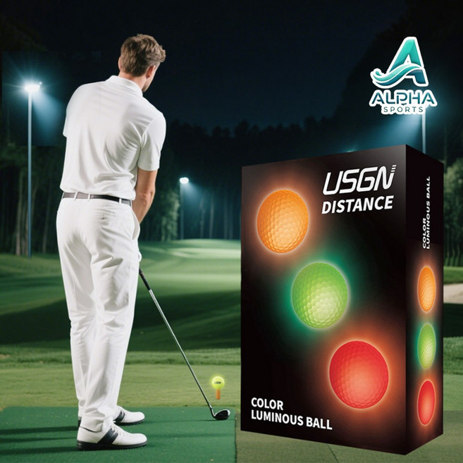 알파 자동광흡수 야광형광 골프공 혼합6개입, 6개, 혼합색상