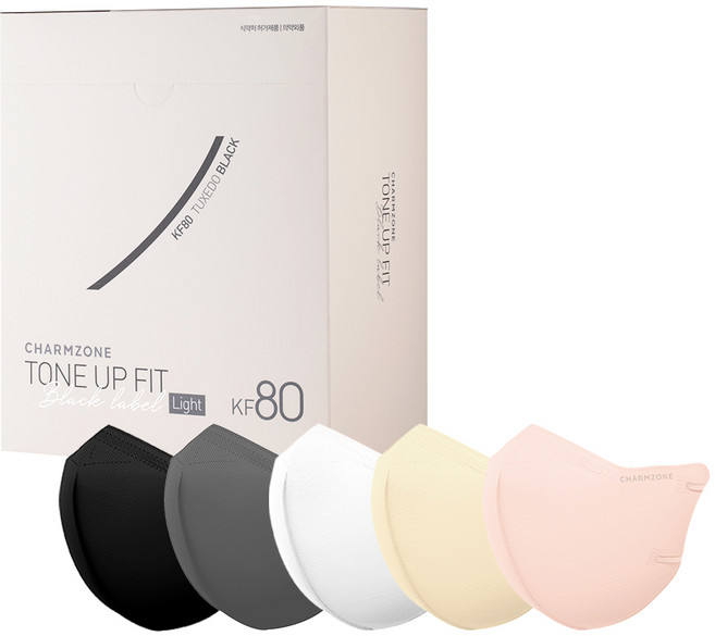 참존 톤업핏 블랙라벨 라이트 KF80 마스크 대형, 25개입, 3개, 바닐라베이지