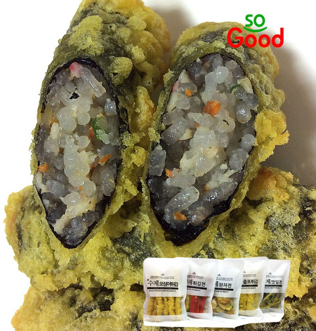 쏘굿 수제 김말이튀김 국산김으로 돌돌돌 말아 만든 한끼 식사대용 가능, 300g, 1개