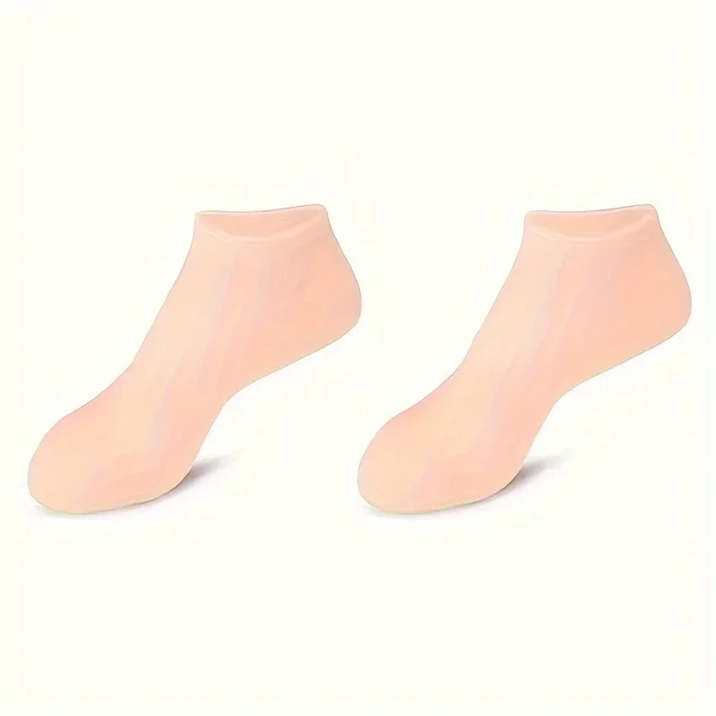쿠쿠스토어 건조하고 갈라진 발과 발뒤꿈치를 위한 매우 부드러운 실리콘 젤 보습 양말 - 거친 피부를, 01 1Pair Skin, 1