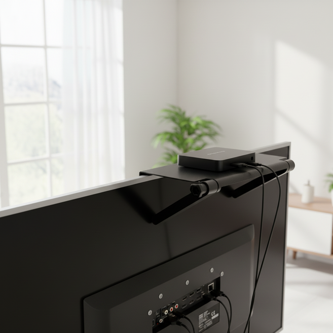 셋톱박스 거치대 모니터 위 선반, 1개, 대형 34x17.5cm