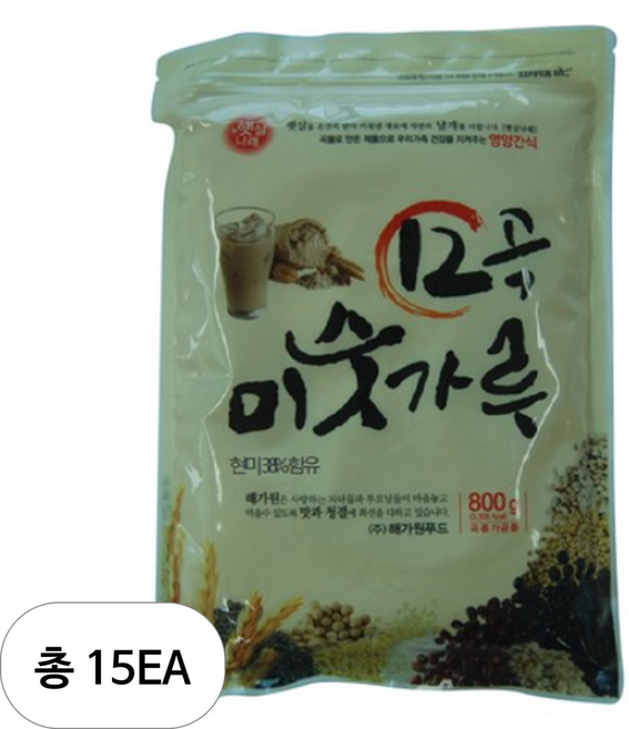 해가원 12곡 미숫가루, 15개, 800g