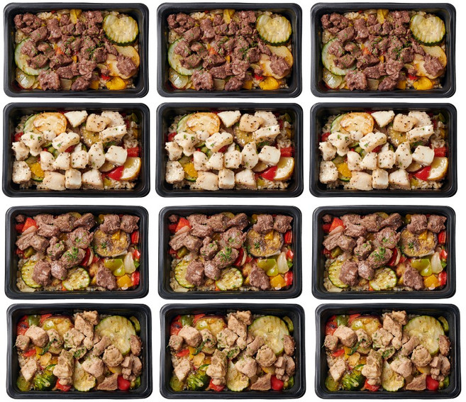 [샐러드보울] 체육관 도시락 4종 3세트 프리미엄 단백질 고기듬뿍 직장인 혼밥 도시락, 360g, 12개