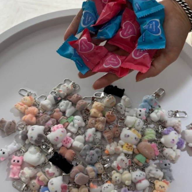 초미니 솜털 동물키링 에어팟 핸드폰 랜덤키링 10개세트