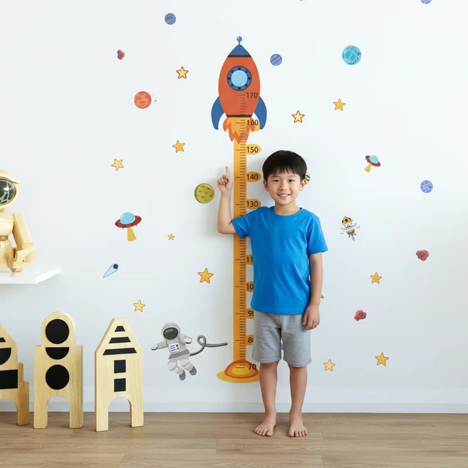 베베노트 자국 없는 아기방 벽 스티커 아이방 키 포인트 인테리어, 우주 키 스티커