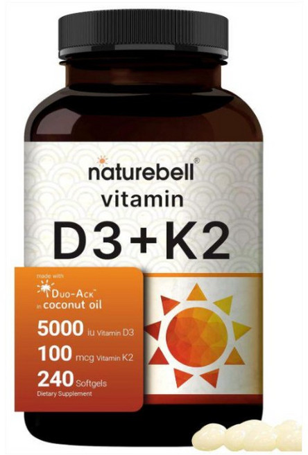 NatureBell 비타민 D3 K2-240 소프트 캡슐, 1개, 240정