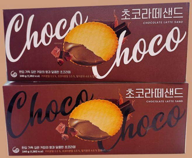 플러스제주 초코 라떼샌드 30p, 2개, 240g