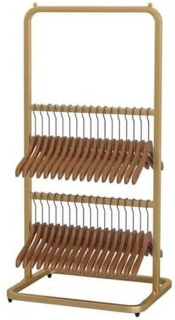 휴대용 금속 행거 스태커 랙 - 소매용 의류 보관 카트 정리함 스탠드 홀더골드 50x40x102cm 공간 및 디스플레이 극대화, Gold-50x40x115cm