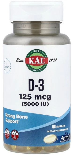 칼 KAL D-3 125mcg5 000IU 소프트젤 90정121678원산지:기타, 5000 IU, 90 개, 1개, 90정 - 쿠팡
