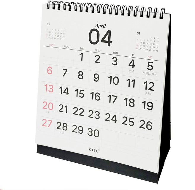 아이씨엘디자인 클로버 데스크 캘린더 2026, 블랙, 1개
