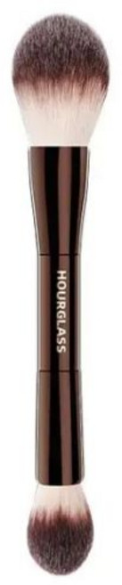 모래 시계 메이크업 브러쉬No.18 베일 파우더 브러쉬 보들보들 섬유 헤어 더블 헤드 패션 디자인 싱글 페이스, 1개, 1.Black