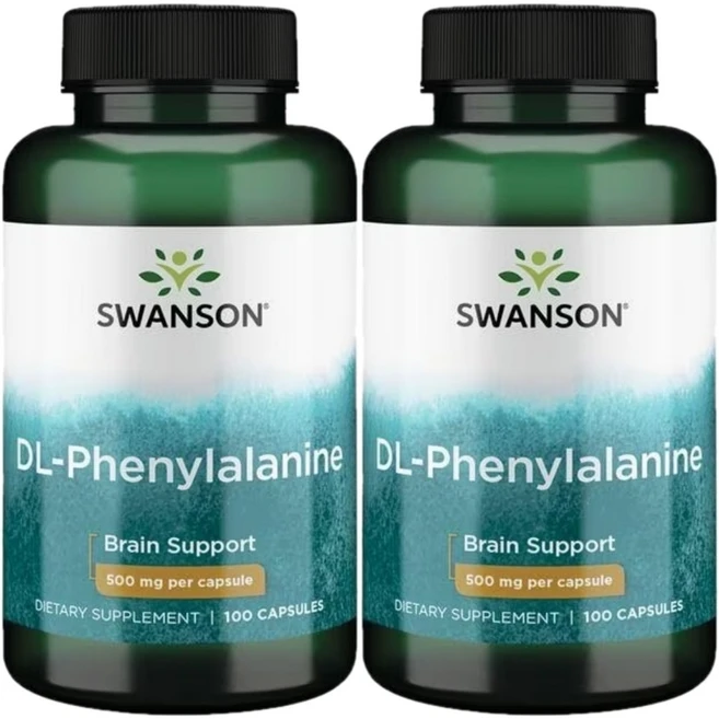 스완슨 DL 페닐알라닌 500mg, 100정, 2팩 - 쿠팡