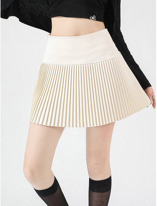 【顯瘦百搭】百褶裙 半身裙 短裙 學院風JK裙 A字裙 白色細褶設計 高腰顯瘦 春秋夏三季可穿 簡約休閒