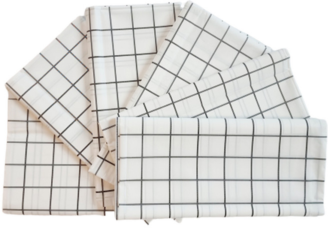 캐프마켓 일회용 격자 방수 테이블보 원형 사각 식탁보, 화이트, 6인(137 x 180 cm), 6개