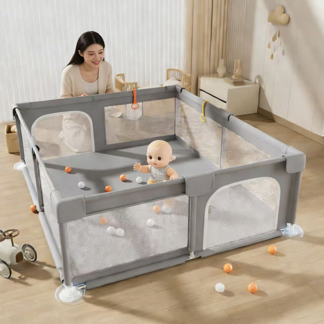 批發 兒童圍欄遊戲安全防護欄嬰兒地上爬行學步柵欄寶寶室內家用, 150*180, 1個