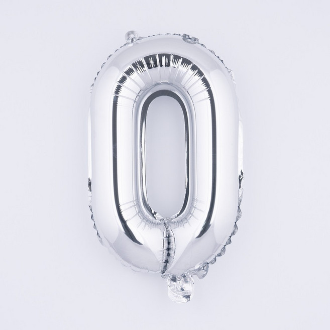 아트포유 은박 파티 숫자풍선 중형 80cm, 1개, 화이트 골드 0