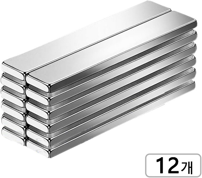 60x10x3mm 초강력 네오디움 블럭자석 자석 마그네틱 사각 막대 자석, 12개