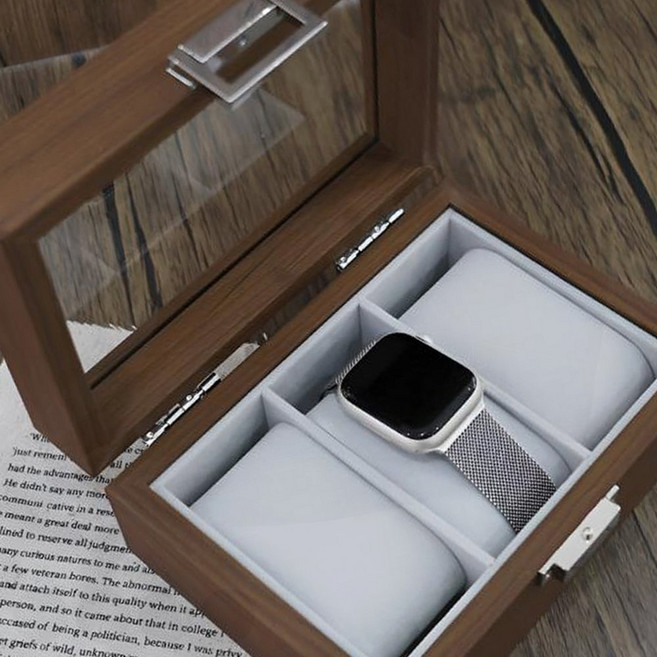 고가시계 가치보존 시계 보관함 원목 소재 3구 우드 정리함 나무 수납함