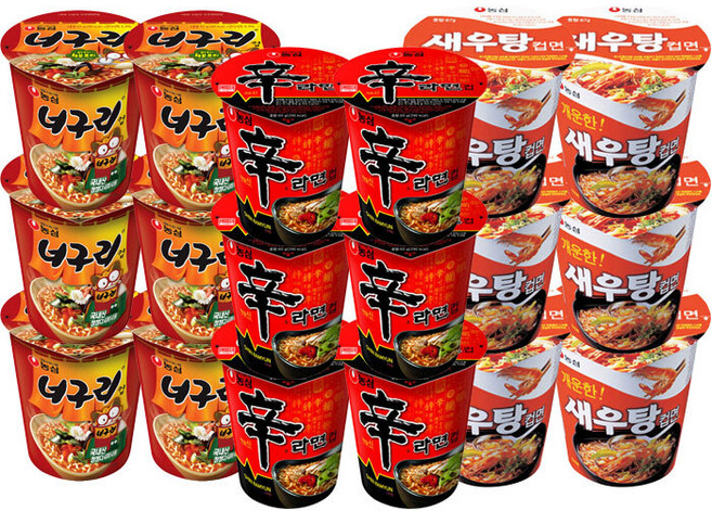 농심 컵라면 혼합 18 (신라면6+너구리6+새우탕6), 단일속성, 18개