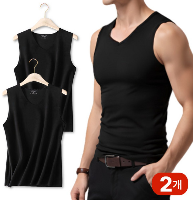 에스픽 얇따 남성 기모나시 발열 내의 V라인