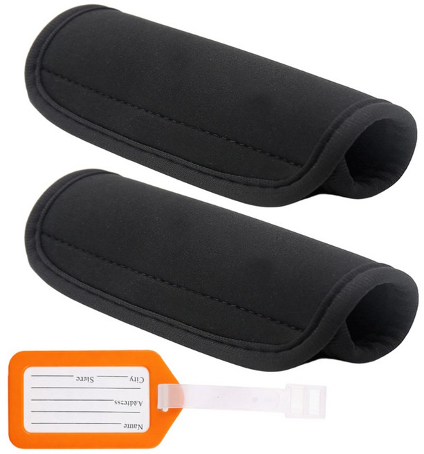 월간리빙 네오프렌 다용도 캐리어 손잡이 커버 2개, 블랙