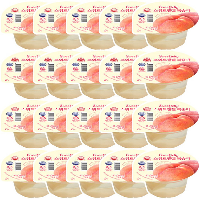 오뚜기 스위트앤젤 복숭아 푸딩 리뉴얼상품출고, 18개, 90g