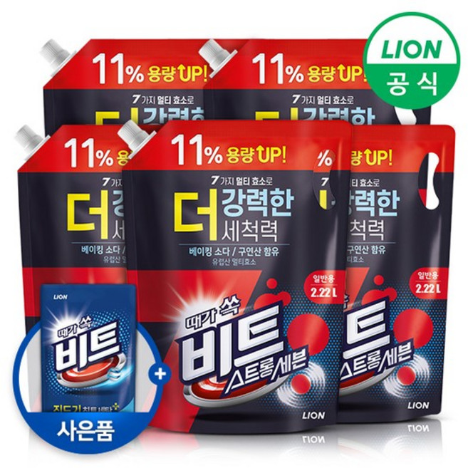 비트 스트롱 세븐 일반용 액상세제 리필, 2L, 제품선택:2.비트 스트롱 2L 드럼 5개