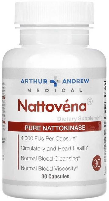 Arthur Andrew Medical 나토베나 순수 나토기나아제 200mg 30 캡슐, 30캡슐, 1팩, 30정 - 쿠팡