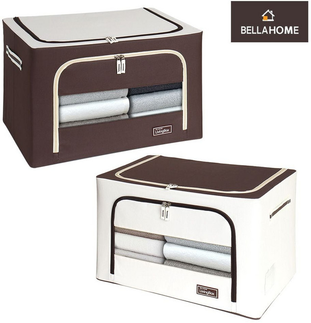 아트박스/와인앤쿡 접이식 패브릭 리빙박스 66L 대용량, 아이보리, 1개