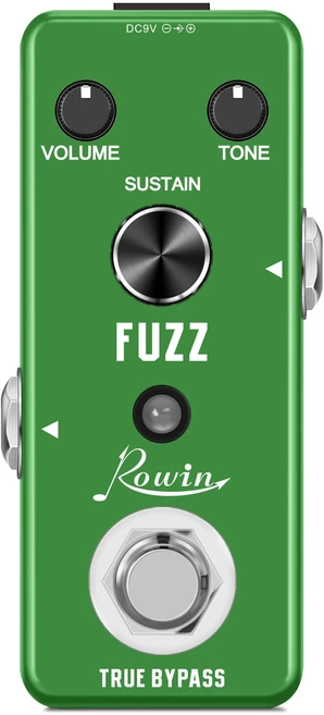 일렉트릭 기타 및 베이스용 Rowin Fuzz 페달 특수 퍼즈 raditional Effect 풀 메탈 쉘 미니 사이즈 ​ 트루, 1개